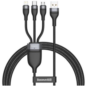 Resim 5a Flash Series Hızlı Şarj 3in1 Başlık Usb Kablo Micro-type-c Iphone-siyah 