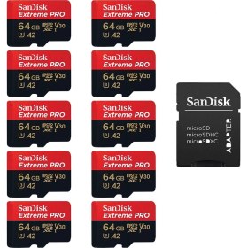 Resim Sandisk 10'lu Paket 64GB Extreme Pro SDSQXCU-064G-GN6MA Mıcro-Sd Hafıza Kartı 24FİLM 
