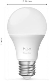 Resim Philips Hue Essential 8W E27 806 Lumen Renkli Akıllı Ampul A60 (2'li Ekopaket) 