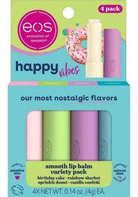 Resim Eos Happy Vibes Dudak Bakım Seti 4 x 4 G 