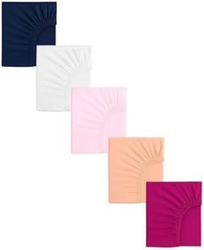 Resim 5 Adet 50 x 90 + 10 cm Anne Yanı Lastikli Penye Kumaş Bebek Çarşafı 