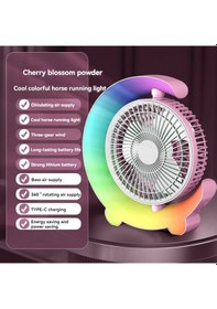 Resim Usb Şarjlı Sessiz Elektrikli Vantilatör, Sessiz, Çok Değil Pembe, 