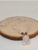 Resim Kristal Kuvars Taşı Düğümlü Unisex Tasarım Kolye 8mm 45035 Yeşil 