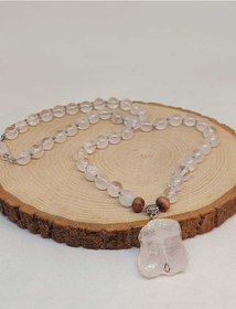 Resim Kristal Kuvars Taşı Düğümlü Unisex Tasarım Kolye 8mm 45035 Yeşil 