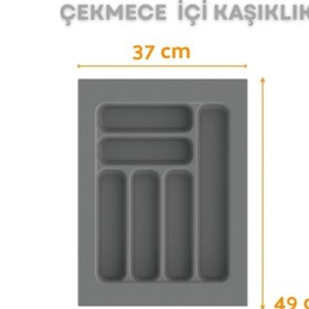 Resim Çekmece I Çi Kaşıklık Ve Kepçelik Düzenleyici Gri 37x49 Cm 30x40 Cm Kadar Kesilebilir Gri 
