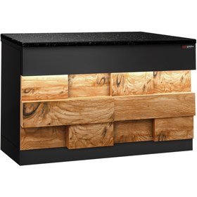 Resim Kasa Bankosu TORONTO - 1150mm - Ahşap Ön Panel - Siyah Granit Çalışma Tezgahı 