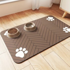 Resim Kaymaz saç tokası Baskı Köpek ve Kedi Besleme Matı - Hızlı Kuruyan, Emici, Su Geçirmez ve Leke Tutmayan Pet Kase Matı - Kolay Temizlikler İçin Kemik Şekilli Boşluklarla - Dayanıklı Kahverengi ve Beyaz Tasarım, Mess-Free Besleme İçin Mükemmel, Pet Sevgilileri İçin İdeal Hediye, Pet Besleme Matı | Herringbone Desenli Mat | Su Geçirmez Pet Mat, Köpek Besleme Matı 