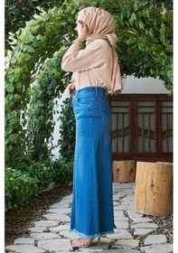 Resim 2252-denim Püsküllü Etek Koyu Mavi Koyu Mavi 