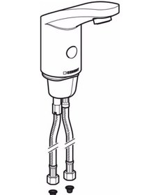 Resim Geberit Type 185 Fotoselli Lavabo Bataryası Çift Su Girişli Pilli 116.245.21.1 Krom 