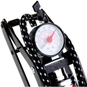 Resim Genel Markalar Büyük Boy Basınç Göstergeli Lastik Tekerlek Top Şişirme Ayak Pompası 