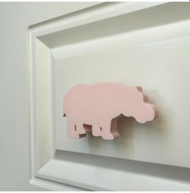Resim Pomerol Pembe Hipopotam Dolap Kulpu - Çocuk Odası, Mutfak Ve Banyo İçin Modern, Dayanıklı Mobilya Kulp 