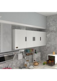 Resim Kenzlife hazır mutfak silvanus byz 060*180*22 mutfak banyo dolabı kapaklı raflı 