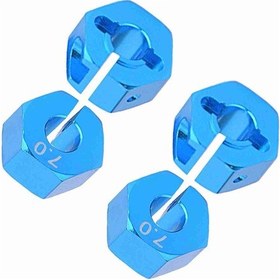 Resim Youtek 1/10 Rc Araçlar İçin 12mm Alüminyum Tekerlek Hex Bağlayıcı, 7mm Kalınlık, Pervane Ve Vida Dahil, Mavi, Sürtünmeye Dayanıklı, Yüksek Hızda Sürtünsüz Hareket 