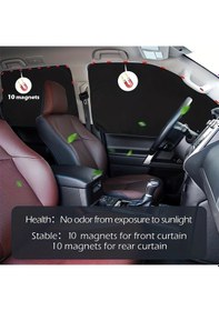Resim Hightower 4 Adet Manyetik Güneşlik Seti, Araç Yan Cam Güneşlikleri, Tam Güneş Koruma 