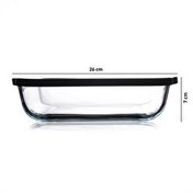 Resim 59034 Siyah Kapaklı Borcam 2000cc Kare 1 Adet Paşabahçe