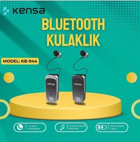Resim RUGGED Göstergeli Siyah Makaralı Bluetooh Kulaklık Uzun Süreli Kullanım KB-944 Kensa 