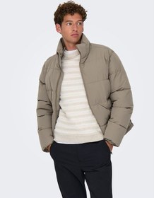 Resim Only & Sons Onspack Lıfe Puffer Jacket Otw Erkek Gri Mont - 22034718 Gri 