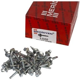 Resim 5.5 x 50 MM Meridyen Matkap Uçlu Trapez Çatı Vidası 200 Adet 