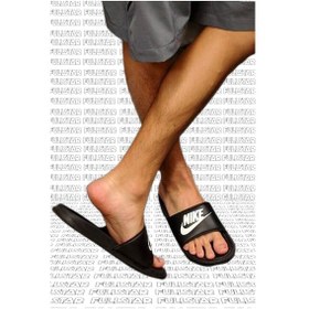 Resim Nike Futura Benassi Slide Black Unisex Siyah Terlik Tek Bantlı Siyah 