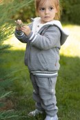 Resim Little Gusto Bürümcük Kapitone Altı Eşofman Bebek Gri 