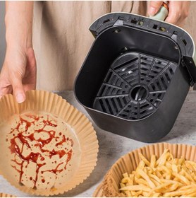Resim RiverWorld River World 50 Adet Pişirme Kağıdı Tek Kullanımlık Yuvarlak Tabak Model Air Fryer İçin PVC 