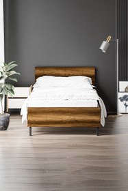 Resim Ceramical Kr1 Tek Kişilik Karyola - 90x190 - Ceviz 