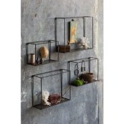 Resim Go Dekor Dekoratif Mat Siyah Metal Duvar Rafı (4’lü Set) 