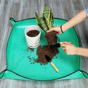 Resim Toprak Değiştirme için Su Geçirmez Bahçe Matı – Dayanıklı, Kalın Plastik, Sukulentler, Çiçekler ve Sebze Bahçeciliği için İdeal, 32x32cm Yeşil Dairesel Mat Tutacaklı, Bahçe Bakımı | Dairesel Bahçe Matı | Dayanıklı Plastik 