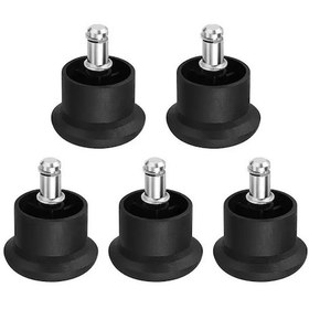 Resim Xuweiwei 5 Adet Siyah Plastik Sandalye Tekerleği Metal Gövdeli Sabit Ofis Mobilya Tekerlekleri Siyah 