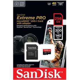 Resim Sandisk Extreme Pro 256GB 200mb/s MicroSDXC Hafıza Kartı 