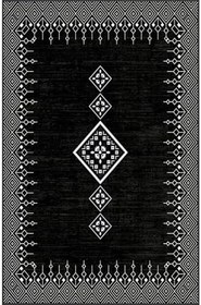 Resim Rovigo Dijital Baskı Yıkanabilir Kaymaz Taban Salon Halısı Rvg0104-sd1108, Siyah, 50 x 80 