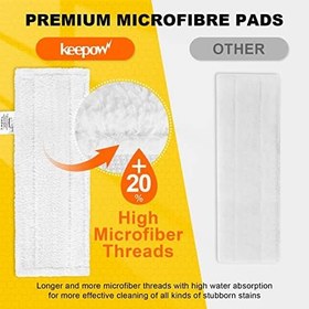 Resim KEEPOW Kärcher buharlı temizleyici aksesuarı EasyFix SC 1, SC 2, SC 3, SC 4, SC 5 için mikrofiber bez seti, iyileştirilmiş malzeme inatçı lekeleri giderir (2 zemin başlığı + 2 el başlığı) 