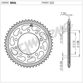 Resim Ognibene Honda 600-900 97 Arka Dişli 43T 