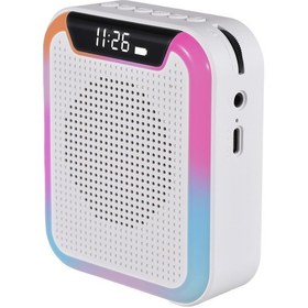 Resim Springsun Taşınabilir Bluetooth Megafon - Kablolu Mikrofonlu, 5w Güç, 1200mah Pil, 7 Renk Led Ekran, Öğretmen Ve Rehberler İçin 