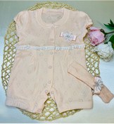 Resim ZeyZey Store Yeni Doğan %100 Pamuk Kız Bebek Kısa Tulum Ikili Set 