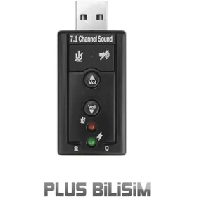 Resim Plus Bilişim OEM Usb Ses Kartı 7.1 Harici 3.5mm Aux ve Mikrofon Çıkışlı HD Yüksek Kalite (Usb Sound) Plus Bilişim 