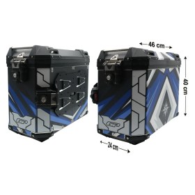 Resim Gp Kompozit Alüminyum Motosiklet Yan Çanta Seti 40 Lt x 2 Desenli Universal Uyumlu Malzeme 