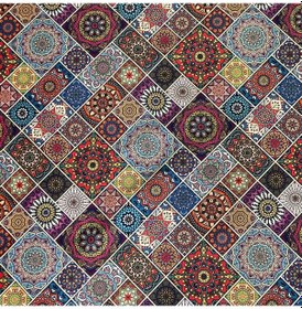 Resim Döşemelik Kumaş Dijital Baskı Patchwork Desen 