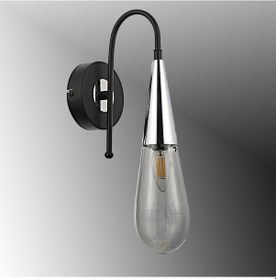 Resim Tt023-1-apl-sy-kr Tt Aydınlatma Damla Modeli Krom-siyah Tekli Apl Krom - Siyah 