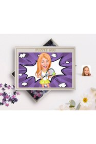 Resim Bk Gift Kişiye Özel Kadın Tenis Oyuncusu Karikatürlü 1000 Parça Profesyonel Puzzle-2 