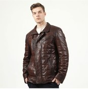 Resim Dericlub E-2012 Jumbo Büyük Beden Gerçek Deri Erkek Kaban-Kahverengi 