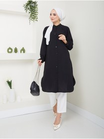 Resim VOLT CLOTHİNG Kadın Ayrobin Nervürlü Maxi Boy Tunik 
