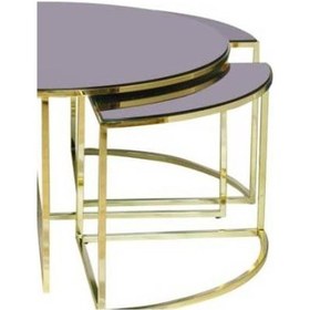 Resim Brc Yonca Zigon-Orta Sehpa 1090 Düz Siyah Temper Cam Metal Transm 