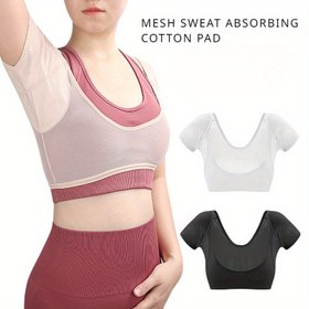 Resim Kadınlar için Koltukaltı Pamuklu Ter Pedi, Yazlık Nefes Alabilir Mesh Spor Yeleği, Yumuşak ve Rahat Giyim, Mikro-Gözenekli Soğutma, Yıkanabilir, Koşu, Voleybol vb. İçin Uygun 