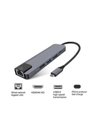 Resim Usb 3.1 Type C To Hdmı 2Xusb 3.0 Gigabit Ethernet Çevirici Dönüşt (515711294) 