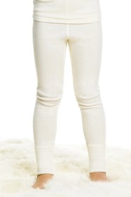 Resim Outlet Angora Yünü Doğal Termal Çocuk Uzun Tayt İçlik (Unisex) Beyaz - Beyaz / 3-4 YAŞ (104) 