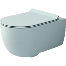 Resim Bocchi V-Tondo Rimless Asma Klozet Kanalsız Kapak Hariç Mat Buz Mavi 1416-029-0128 