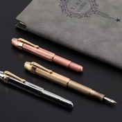 Resim Yeniden Kullanılabilir Metal Kalem, Vintage Seyahat Stili, Orta Uç, Bükülebilir Kapak, Dayanıklı İridyum Uç 0.5mm, İş Ofisi Yazı Hediyesi 