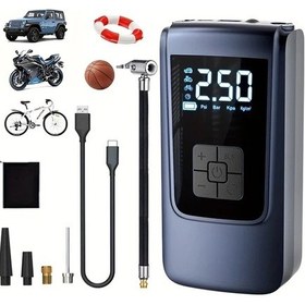Resim Motion003 Kablosuz Dijital Ekran Led Işıklı Taşınabilir Araba Bisiklet Lastik Pompası Usb 