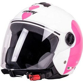 Resim 715 Açık Motosiklet Kaskı Beyaz/pembe, Beyaz 